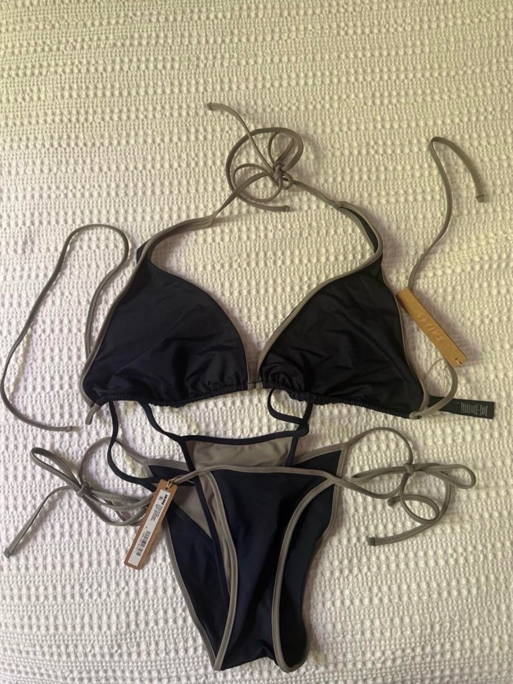 SKIMS Navy & Grey Contrast Bikini